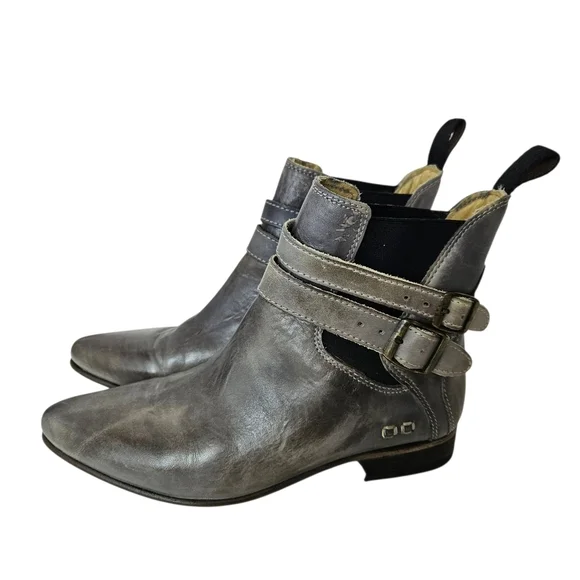 Bed Stu Ravine Booties Grey Rustic Natural Leather 6.5 - Picture 4 of 12